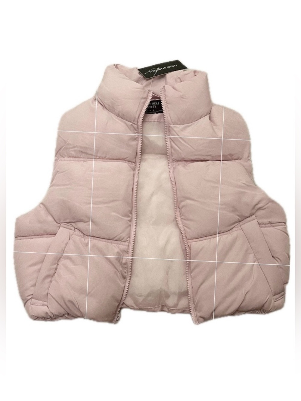 Streetwear Society Quilted Puffer Vest Light Pink Size S NWT